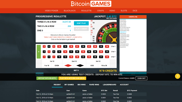 bitcoin games roulette page