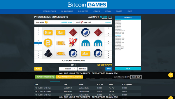 bitcoin.com games slot page