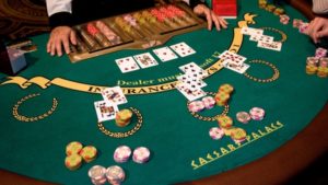 blackjack table at vegas