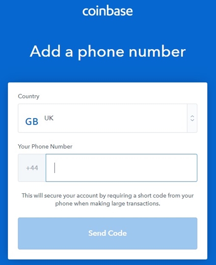 coinbase phone verification