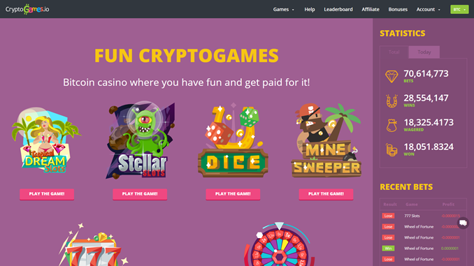 cryptogames.io bitcoin casino site