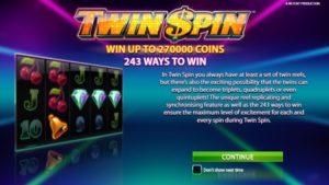 Twin Spin slot intro